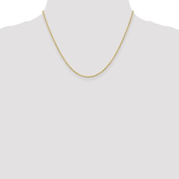 1.3mm 10k Yellow Gold Solid Baby Rope Chain Necklace, 18 Inch - Picture 2 of 8